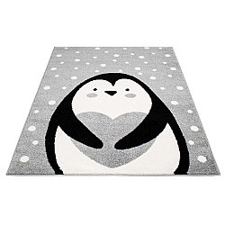 Alfombra infantil - Bubble Penguin (gris)