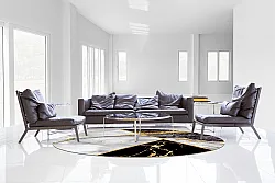 Alfombras redondeadas - Cassa (gris/negro/dorado)