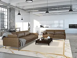 Alfombra Wilton - Cerasia (beige/blanco/dorado)
