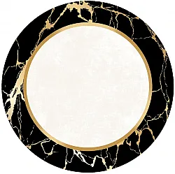 Alfombras redondeadas - Cerasia (negro/blanco/dorado)