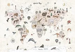 Alfombra infantil - Kids World Map (beige)