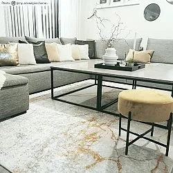 Alfombra Wilton - Cesina (stone/blanco/dorado)