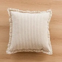 Funda de almohada - Fringed (marrón)
