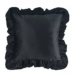 Funda de almohada - Ruffled (negro)