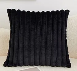 Funda de almohada - Soft stripes (negro)