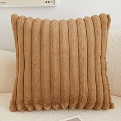 Funda de almohada - Soft stripes (marrón)