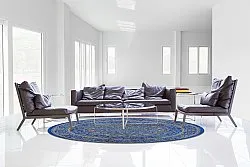 Alfombras redondeadas - Vinadio (azul/dorado)