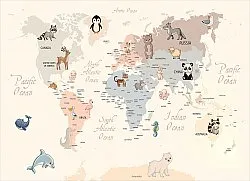Alfombra infantil - Animal Map (beige)