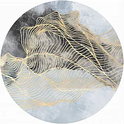 Alfombras redondeadas - Ekual (azul/gris/dorado)