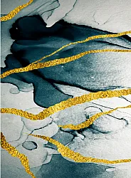 Alfombra Wilton - Alvaro (azul/blanco/dorado)