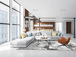 Alfombra Wilton - Mermer (gris/blanco)