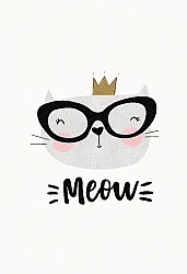 Alfombra infantil - Reading Cat (blanco)