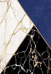 Alfombra Wilton - Canelli (negro/blanco/azul)
