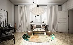 Alfombras redondeadas - Tempes (beige/multi)