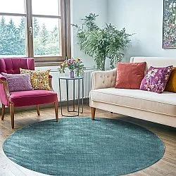 Alfombras redondeadas - Recycled PET with viscose look (azul acero)