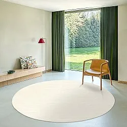 Alfombras redondeadas - Recycled PET with viscose look (offwhite)