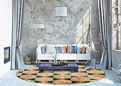 Alfombras redondeadas - Calvi (beige/verde)