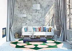 Alfombras redondeadas - Chia (verde/beige)