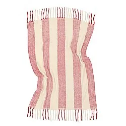 Mantas - Manta de mezcla de lana - Beatriz Stripe (rojo/blanco)