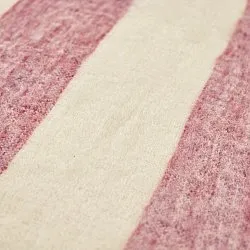 Mantas - Manta de mezcla de lana - Beatriz Stripe (rojo/blanco)