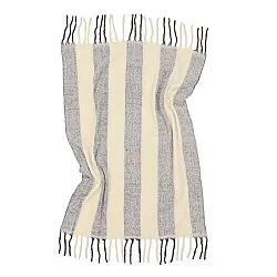 Mantas - Manta de mezcla de lana - Beatriz Stripe (negro/blanco)
