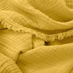 Mantas - Manta de muselina - Dorena (amarillo mostaza)