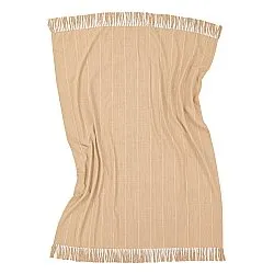 Mantas - Manta de algodón - Martina Stripe (beige/blanco)