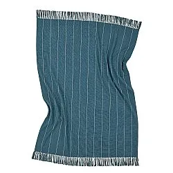 Mantas - Manta de algodón - Martina Stripe (azul/blanco)