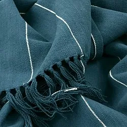 Mantas - Manta de algodón - Martina Stripe (azul/blanco)