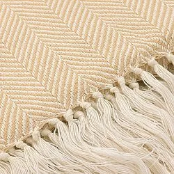 Mantas - Manta de algodón - Denisa Fishbone (beige/blanco)