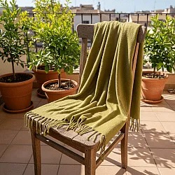 Mantas - Manta de mezcla de lana - Samantha (verde oliva)