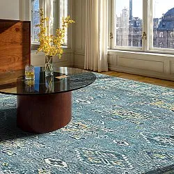 Alfombra de tejido plano - Benaluna (azul/verde)