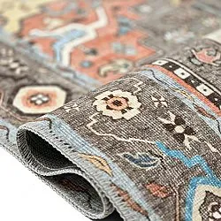 Alfombra de tejido plano - Kordava (gris/rojo)