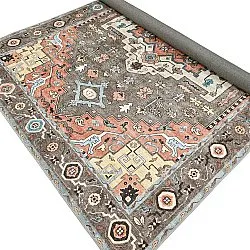 Alfombra de tejido plano - Kordava (gris/rojo)