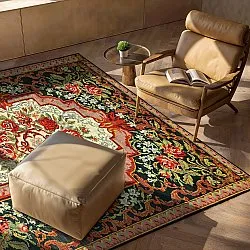 Alfombra de tejido plano - Masarida (negro/multicolor)