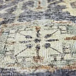 Alfombra de tejido plano - Noura (azul oscuro)