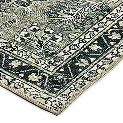 Alfombra de tejido plano - Yasirah (azul/verde)