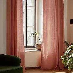 Cortinas - Cortinas de lino Luana (rojo)