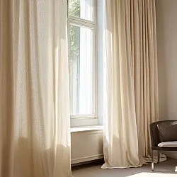 Cortinas - Cortina imitación lino Andrada (marrón)
