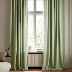 Cortinas - Cortina imitación lino Andrada (verde claro)