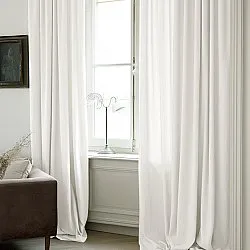 Cortinas - Cortinas de lino Cosmina (blanco)