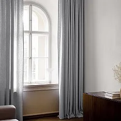 Cortinas - Cortinas de lino Melania (gris claro)