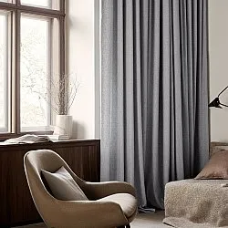 Cortinas - Cortinas de lino Melania (gris claro)
