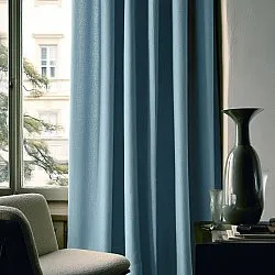 Cortinas - Cortinas de lino Melania (turquesa oscuro)