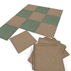Moqueta - Almeria Losetas textiles 24 uds. (marrón a rayas)