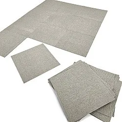 Moqueta - Almeria Losetas textiles 24 uds. (gris a rayas)