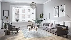 Alfombra Wilton - Sevgi (gris/blanco)