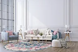 Alfombras redondeadas - Bouhjar (azul/rosa/multi)