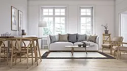 Alfombra Wilton - Cerasia (negro/blanco/dorado)