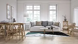 Alfombra Wilton - Savino (negro/blanco/verde)